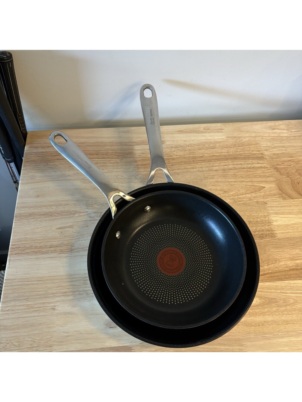 Jamie Oliver by Tefal Cook's Direct Stainless Steel Frying Pan Black  10" 8.5"